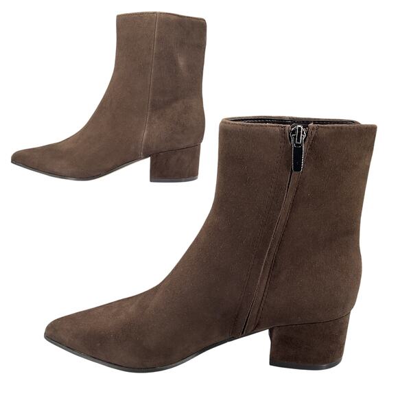 NEW Nine West Women Maribu Pointy Toe Dress Ankle Boot Brown Size 7M - Picture 2 of 10